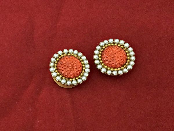 Paper Quilled Studs in Orange!!!!!