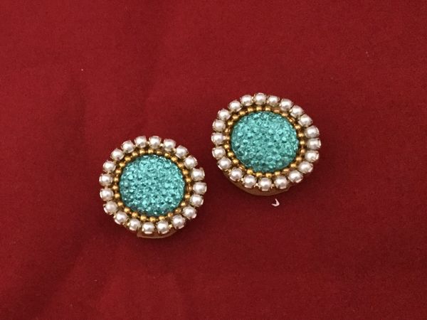 Paper Quilled Studs in Turquoise Green !!!!!