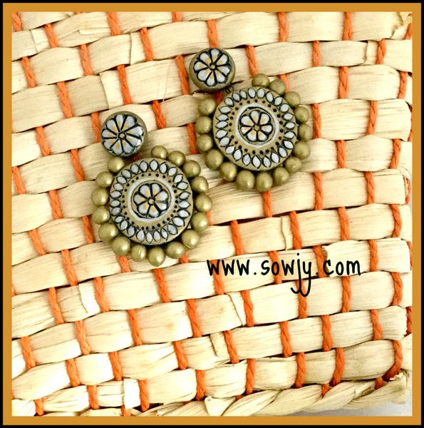 Antique Gold Terracotta Grand Earrings In Silver and Gold!!!!