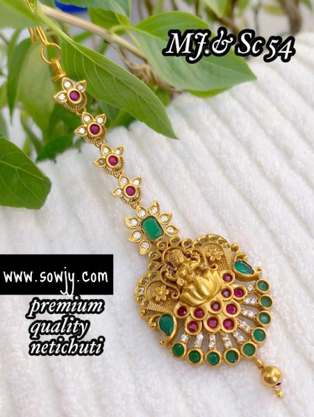 Lovely Lakshmi Tikka- Red and Green Stones!!!