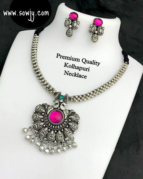 Lovely Lakshmi Peacock pendant in Tushhi Style Necklace with Earrings!!!