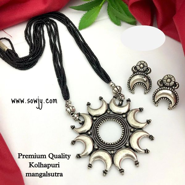 Big Size Chaandbaali Pendant in Mangalustra Chain with Earrings!!!