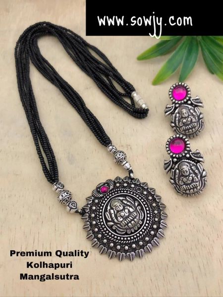 Beautiful Lakhsmi Pendant in Mangalsutra Chain with Earrings!!!