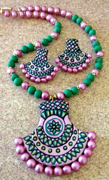 Green and Pink Traditional Terracotta Design!!!!