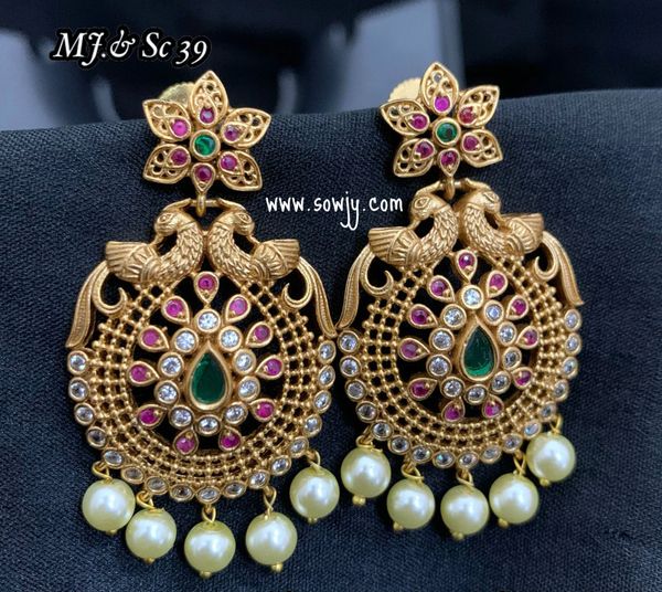 Balinese Flower Earrings | 5 Stones Balinese Flower Earrings | 5 Stones