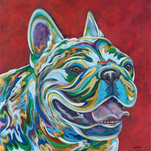 The Good Life - Frenchie, French Bulldog METAL PRINT SIZE 12" X 12"