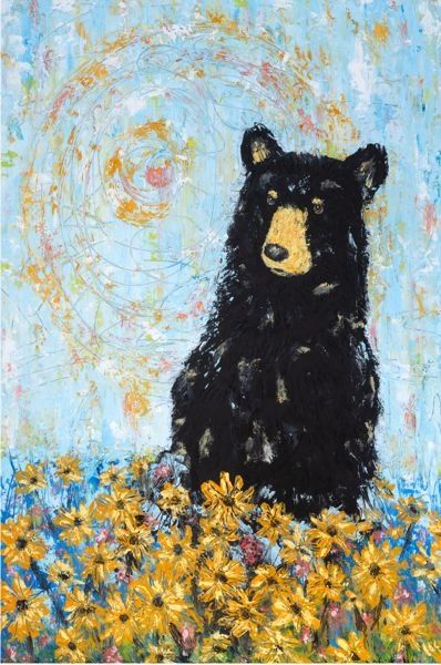Bearfoot Amongst Flowers - METAL PRINT SIZE 24" x 36"