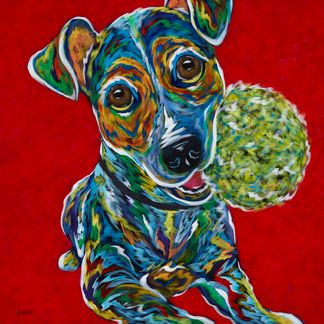 Hurry Up - Jack Russell Metal Print, SIZE 12' sq.
