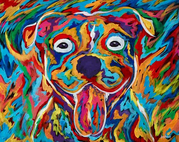 I'm So Happy - Pit Bull Metal Print, SIZE 11" h x 14" w