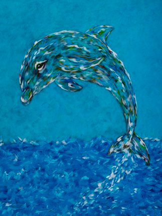 Rise Above... - Dolphin, Metal Print Size 11" x 14"
