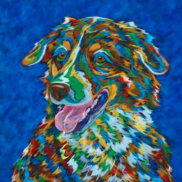 You Make Me Smile - Australian Shepherd, Aussie METAL Print 12" Sq.