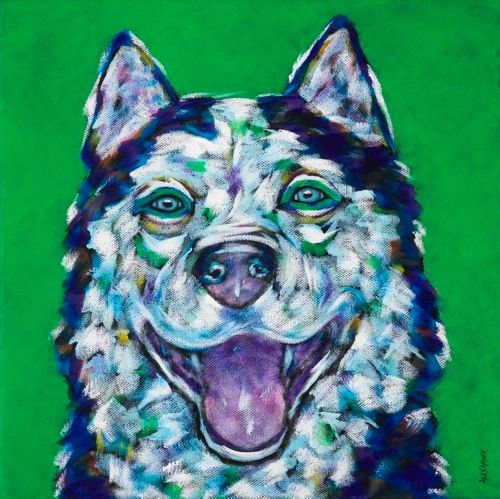 You Make Me Smile - Husky, METAL PRINT SIZE 12" X 12"