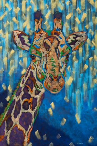 The Air Is Better Up Here - Giraffe METAL PRINT SIZE 24" X 36"