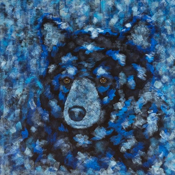 BlueBEARy - Bear METAL PRINT SIZE 16" x 16"