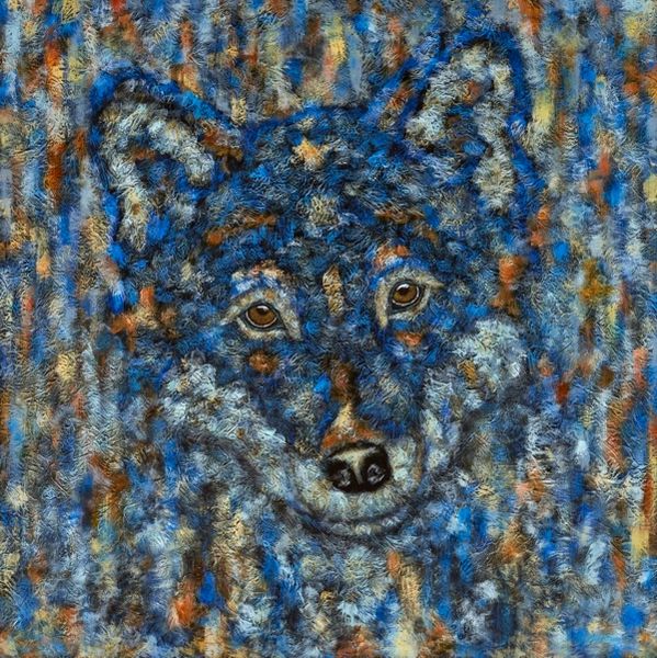 The Leader - Wolf METAL PRINT SIZE 16" SQ.