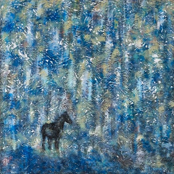 Be Still... - Horse METAL PRINT 16" SQUARE