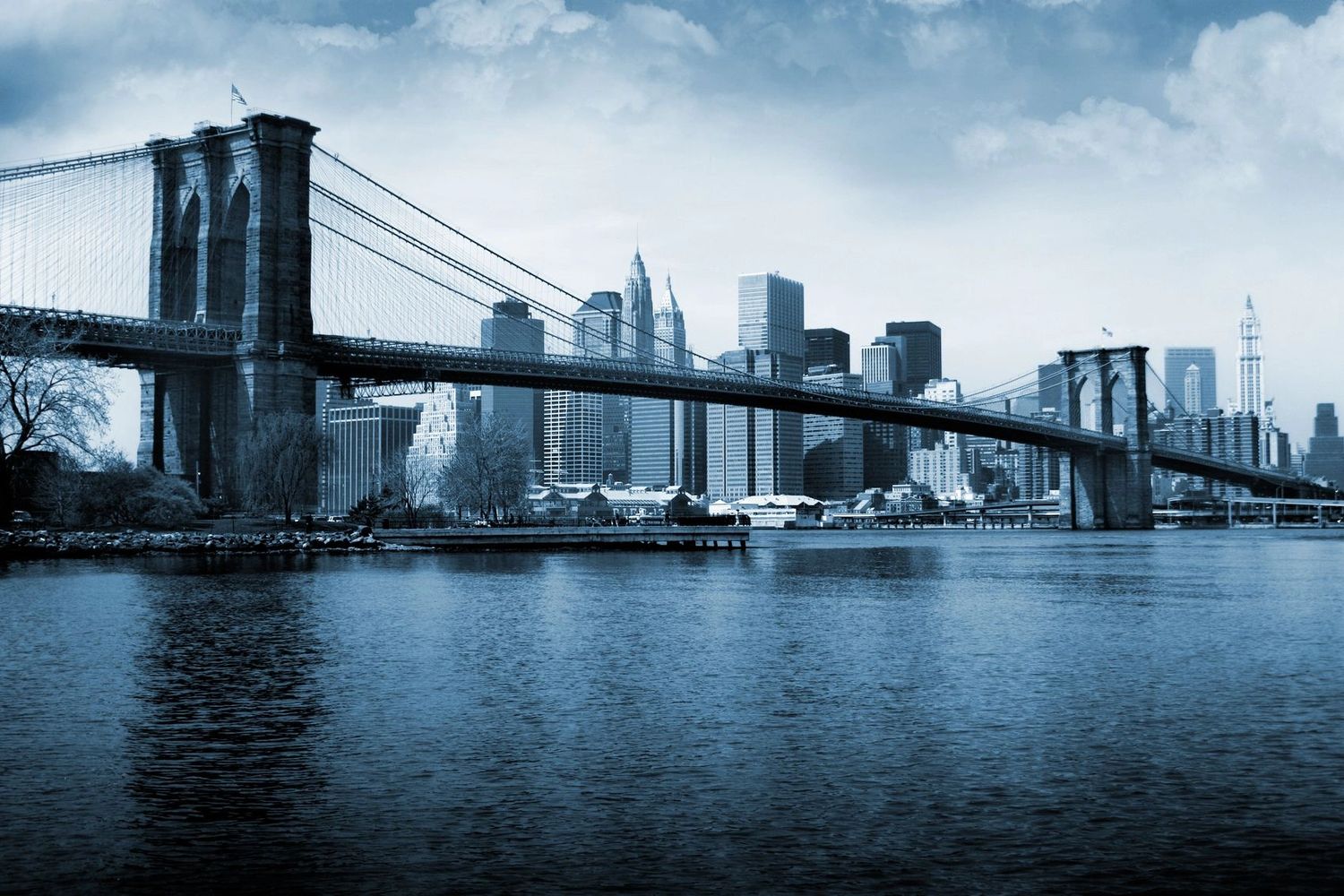 Brooklyn Bridge with Manhattan in the background