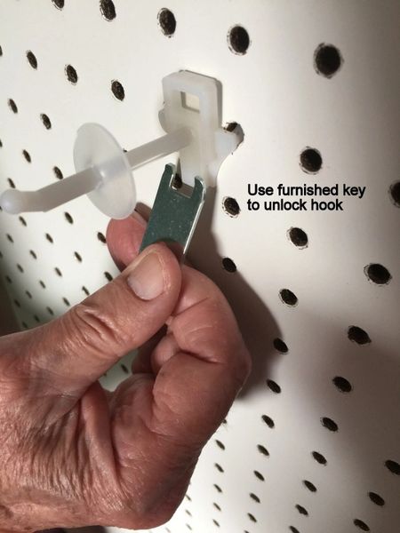250 PACK New strong Pegboard Hooks Only Fits Our Plastic Pegboard Hooks White Peg Locks With 12 Keys