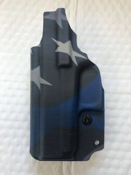 One - RH IWB G43/43X Holster in Blue Line Flying Flag .080 Kydex