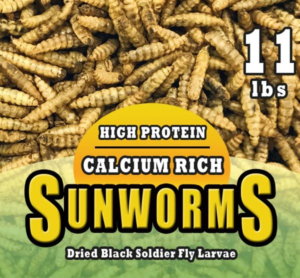 Dried Black Soldier Fly Larvae(Sunworms™)- 11 lbs. or 15 lbs. bag