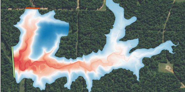 Lake design using LIDAR data to estimate elevations and water depths.