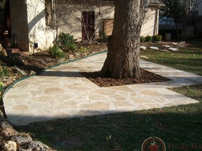 Flagstone patio in sahara stone in Tulsa, OK 