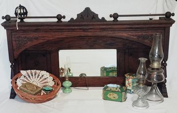 Antique Mantel organ top Rustic romantic wedding event rental