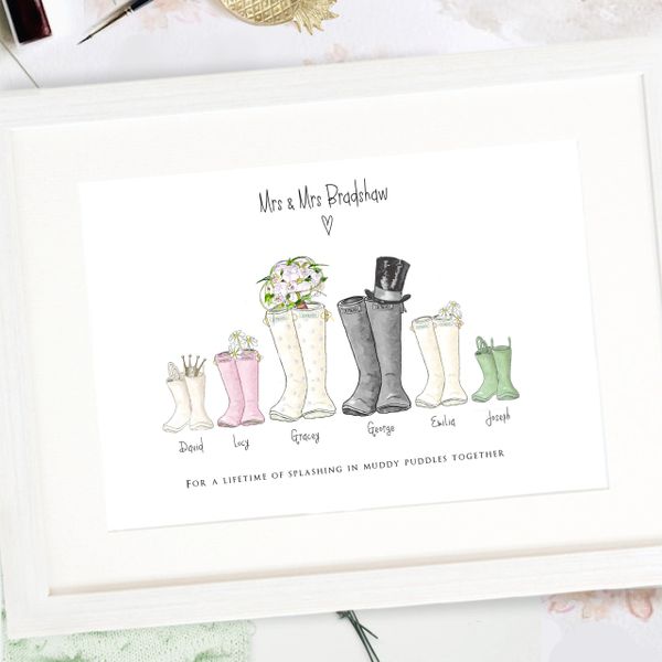 Mr & Mrs Wedding Wellies Mug