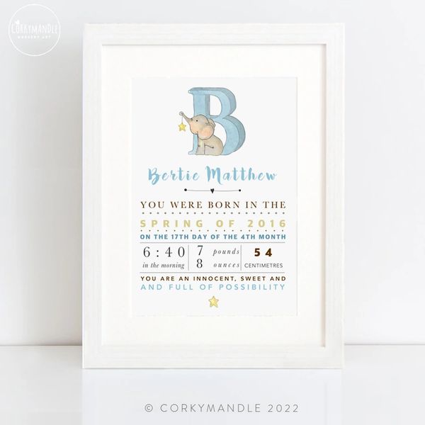 Baby best sale birth print