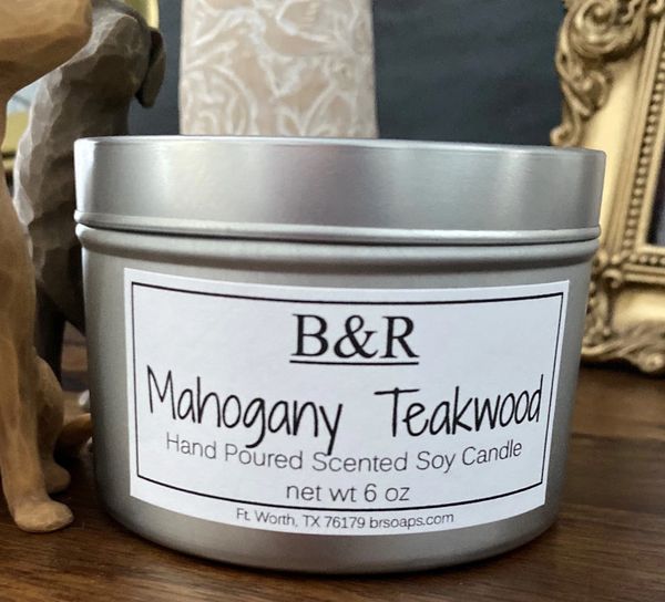 Mahogany Teakwood Pure Soy Candle