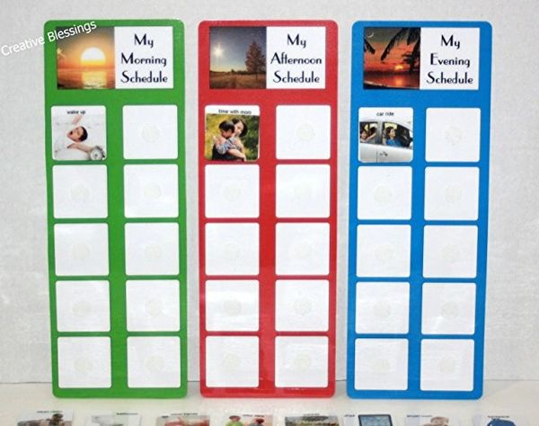 SPEECH DELAYS DAILY PECS REAL PICTURE SCHEDULE W/ 3 CHARTS AND 45 COLORFUL REAL PICTURES **NEW LARGER SIZE** FOR CHILDREN/ADULTS W/ AUTISM
