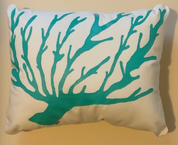 Coral and 2024 teal pillows