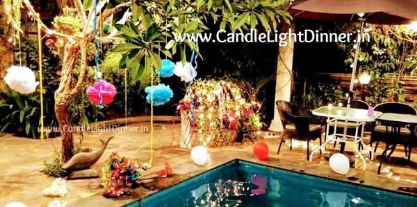 Romantic Poolside Candle Light Dinner in Ahmedabad | Candle Light Dinner