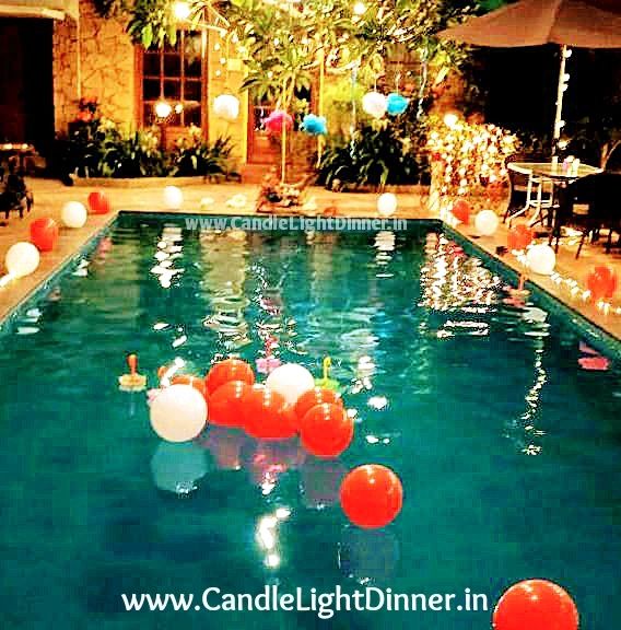 Romantic Poolside Candle Light Dinner in Ahmedabad | Candle Light Dinner