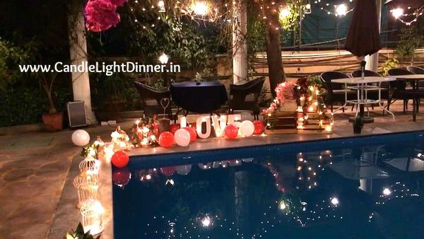 Poolside Candle Light Dinner in Ahmedabad  Candle Light  
