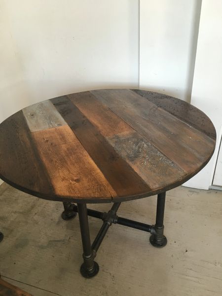 round table 4' top top table wood round variety reclaimed inch wood multi 40