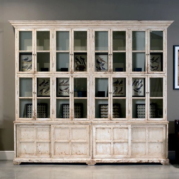 Farmhouse Bookcase Display White Bravo Interiors