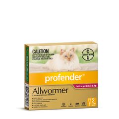 Profender Allwormer Red for Large Cats weighing 5-8kg 2 pack