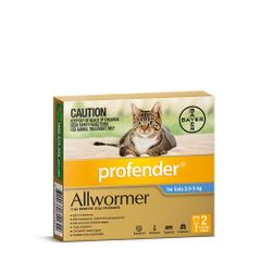 Profender Allwormer Blue for Medium cats weighing 2.5-5kg 2 pack