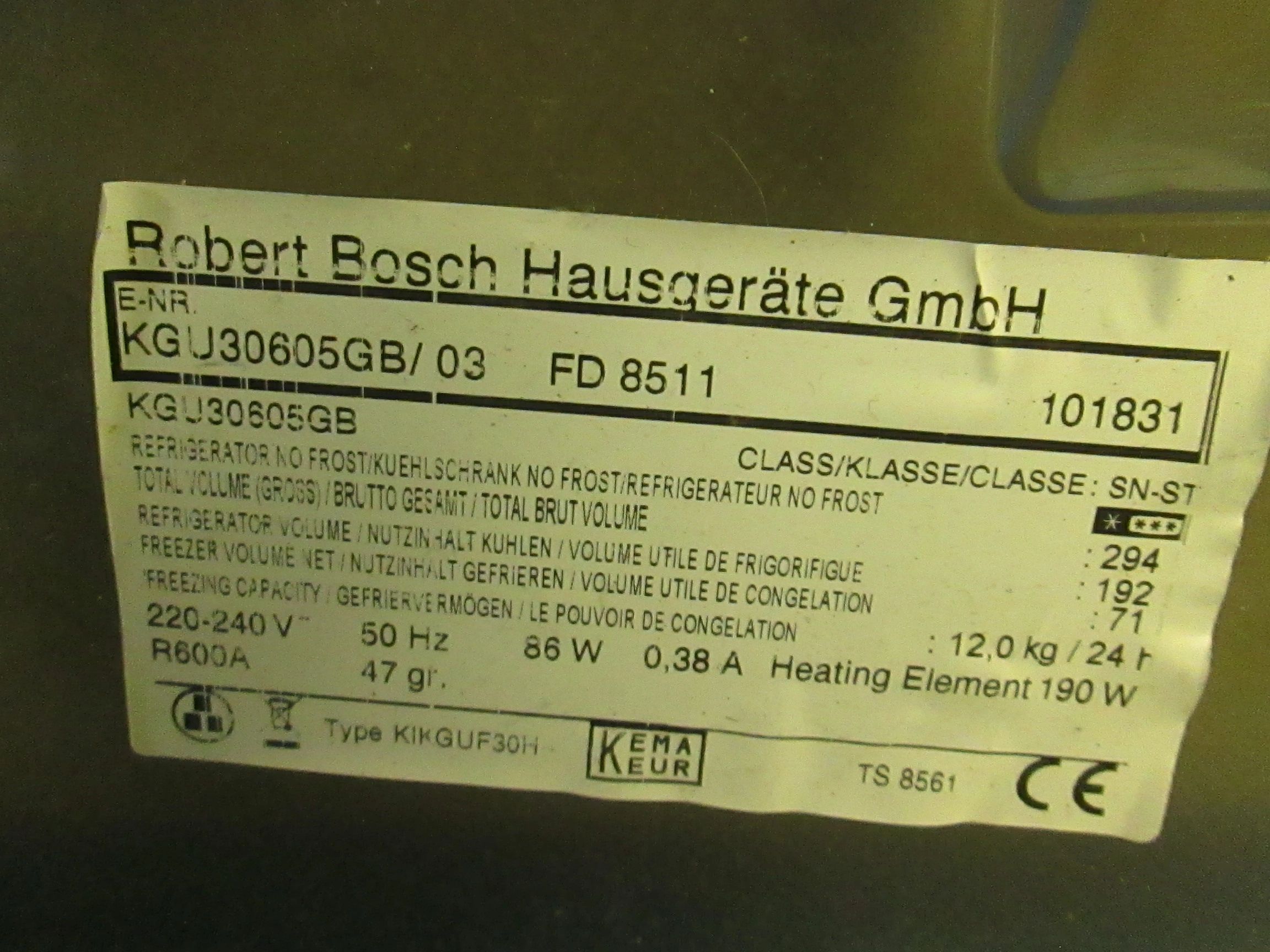 Bosch Fridge Freezer Drawer Basket Front Cover For Kgu30605gb 02