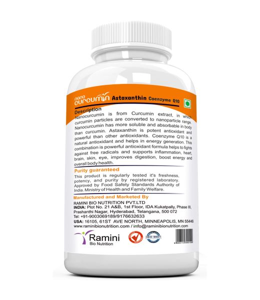 NANO CURCUMIN WITH ASTAXANTHIN AND CO ENZYME Q10 90 VEG CAPSULES