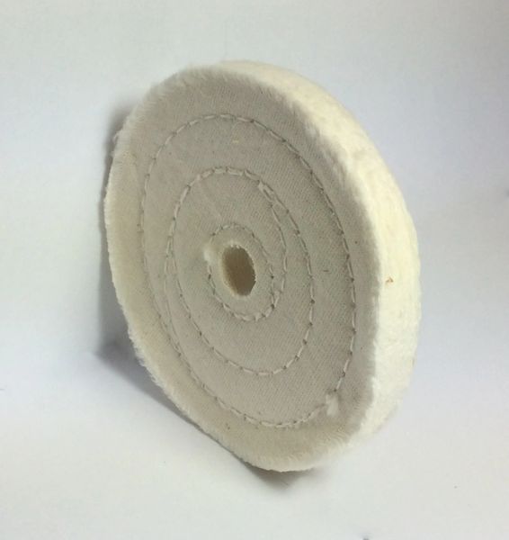 Jewelry Buffing Wheel 4" X 40 PLY 1/2" Wide, 1/2" spiral sewn