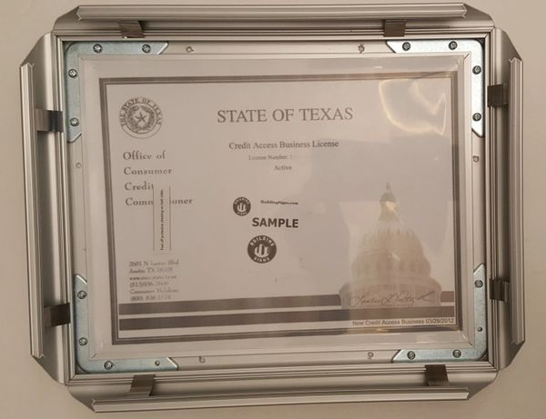 Business license frame TX | HPD SIGNS -THE OFFICIAL STORE