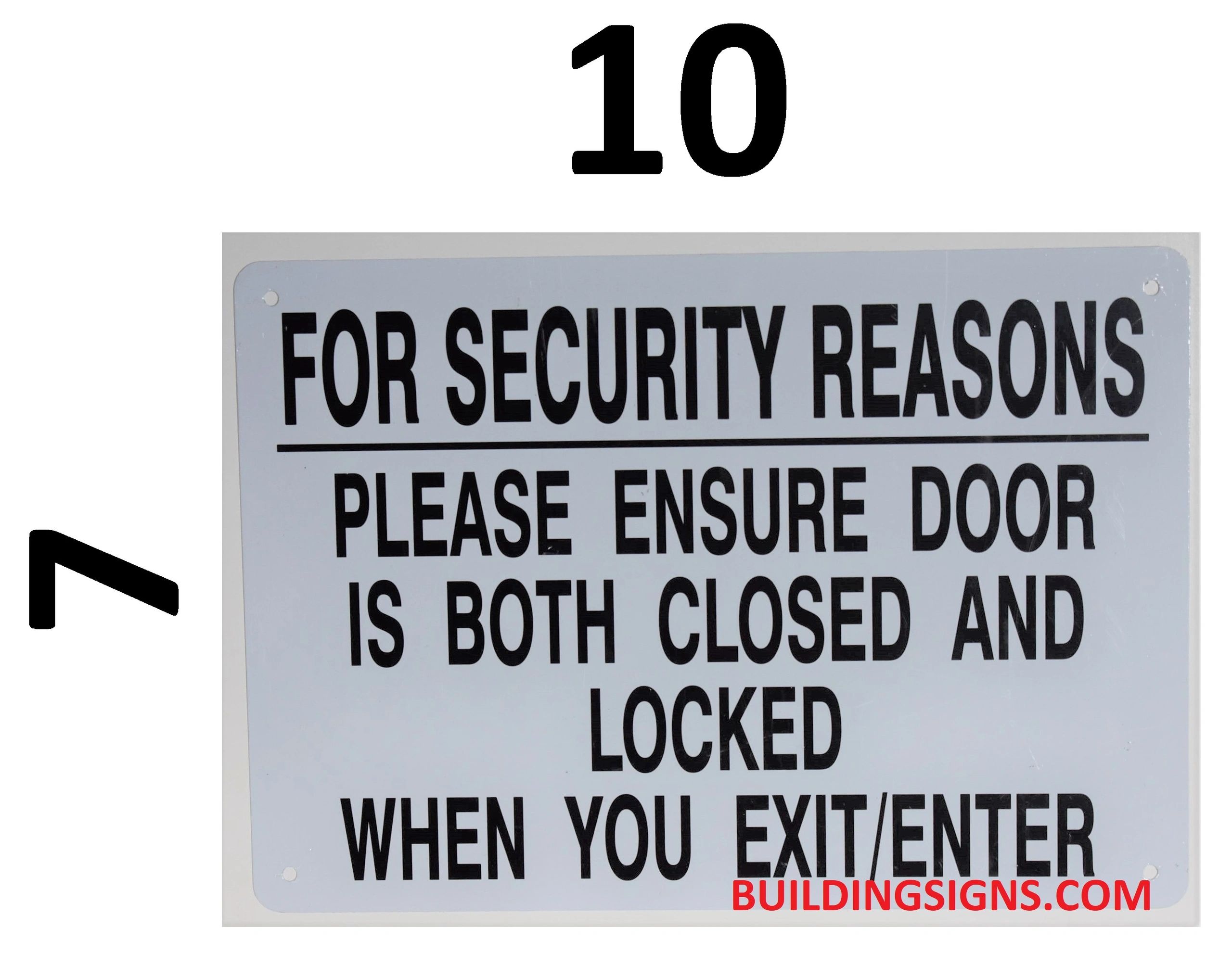 THE HPD SIGN:ALWAYS CLOSE AND LOCK THE DOOR SIGN (ALUMINUM SIGNS)