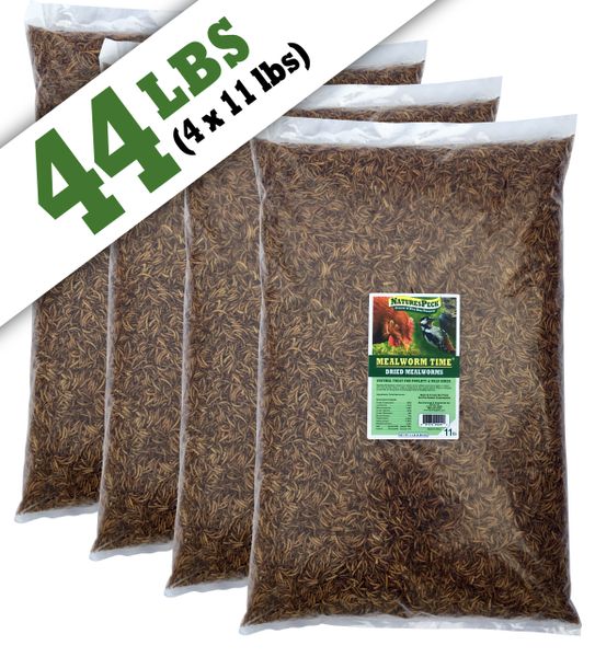 NaturesPeck Dried Mealworms 44 lbs NaturesPeck Mealworms & More for