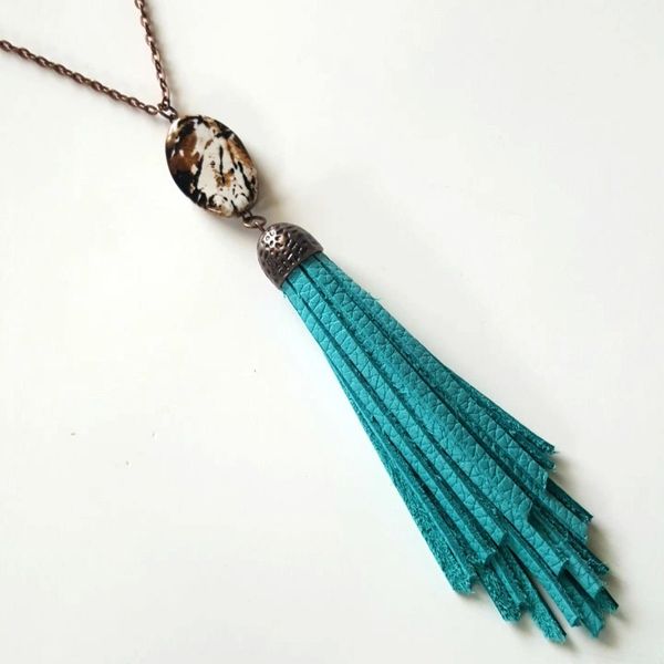 Natural Rock Tassel Necklace | Lavish Leathers