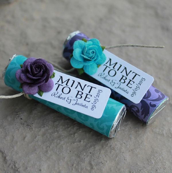 purple wedding favor, edible wedding favor, mint to be mints | Unique