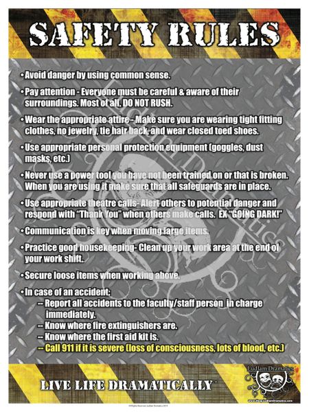 Safety Rules Poster | Ludlam Dramatics- Classroom ...