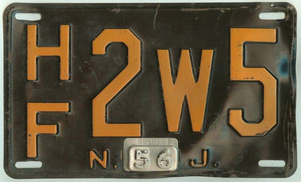 license kansas sample plates 1952 Kansas plate New car 1956 Jersey  license #HF2W5