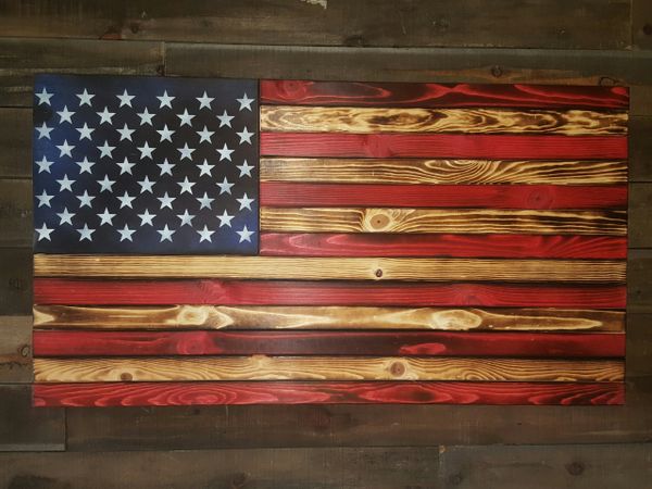 X-Large Concealed Weapon American Flag | Wooden American Flag Weapon ...